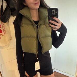 Olive Green Puffer Vest